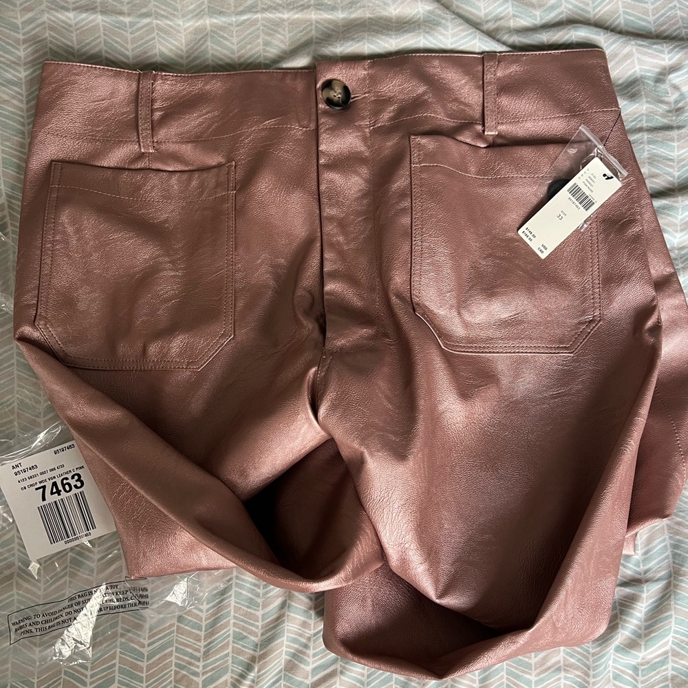 NWT ANTHOPOLOGIE Colette Cropped Wide-Leg Pants by Maeve: Metallic Faux-… - Picture 7 of 7